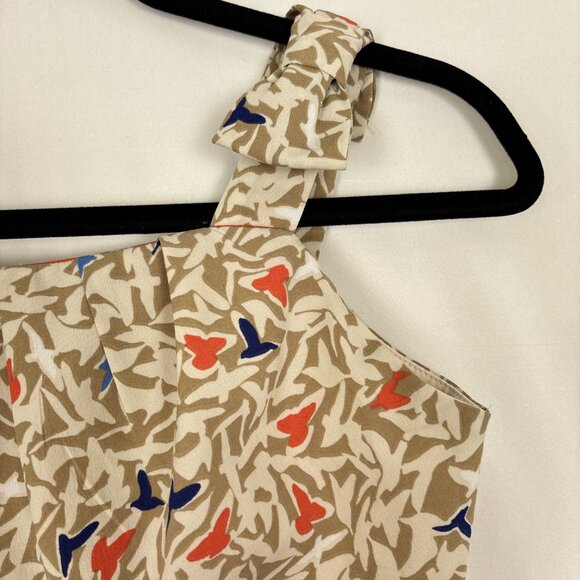 Teeze Me Fit & Flare Sleeveless Dress Juniors Size 7 Beige Whimsical Bird Print - Picture 5 of 16